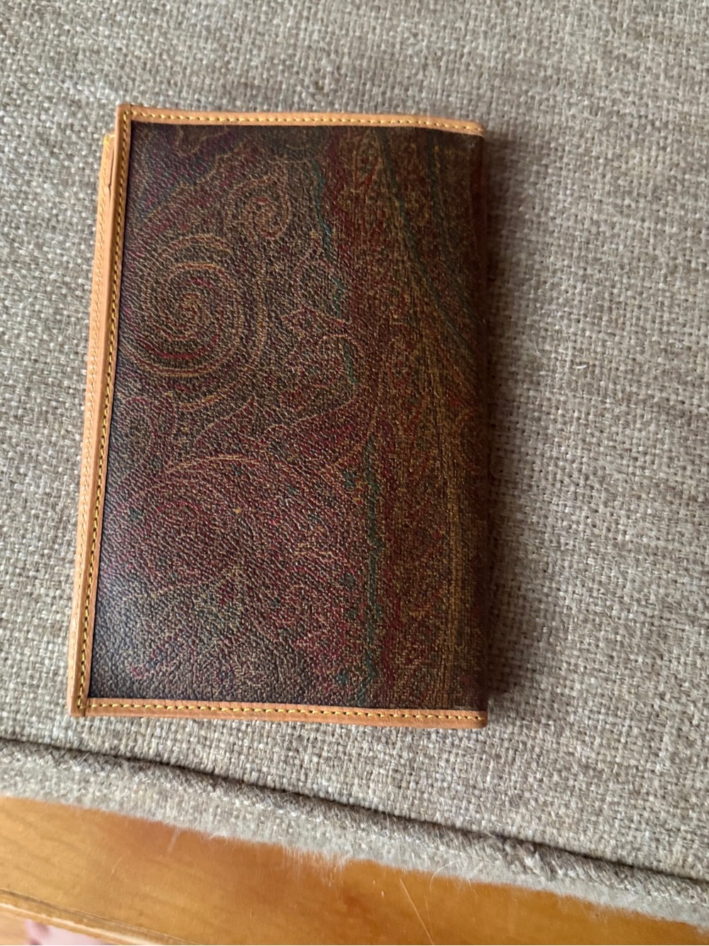 Etro tan Unisex leather continental wallet Authentic